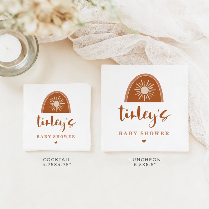 TINLEY Personalized Bohemian Sun Baby Shower Napkins