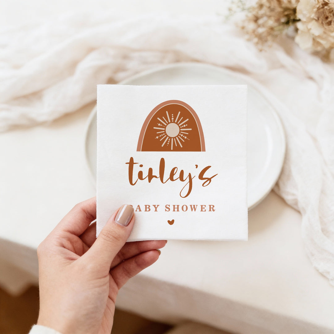 TINLEY Personalized Bohemian Sun Baby Shower Napkins
