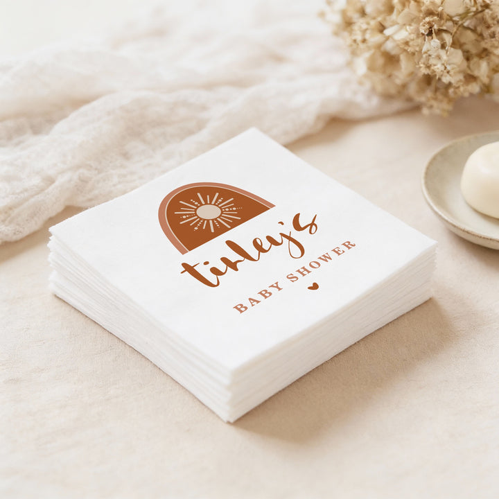 TINLEY Personalized Bohemian Sun Baby Shower Napkins