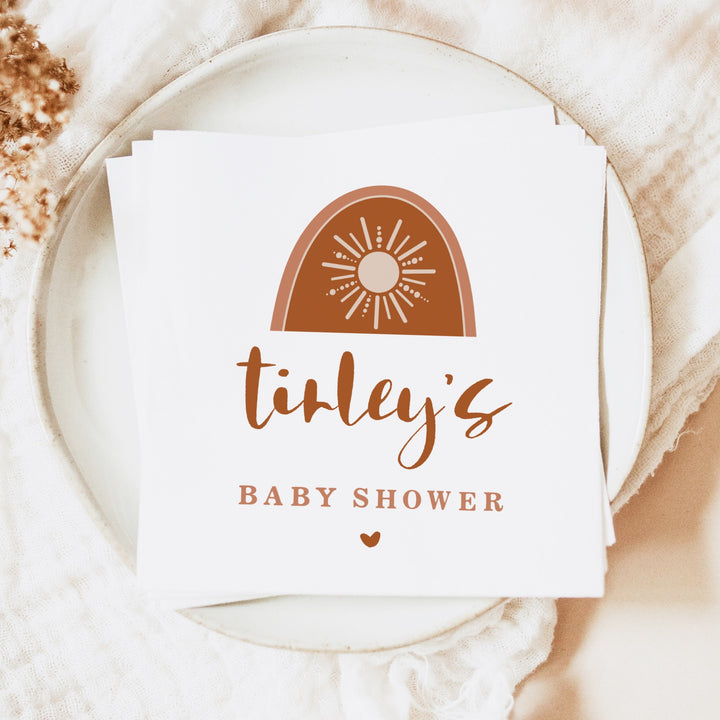 TINLEY Personalized Bohemian Sun Baby Shower Napkins