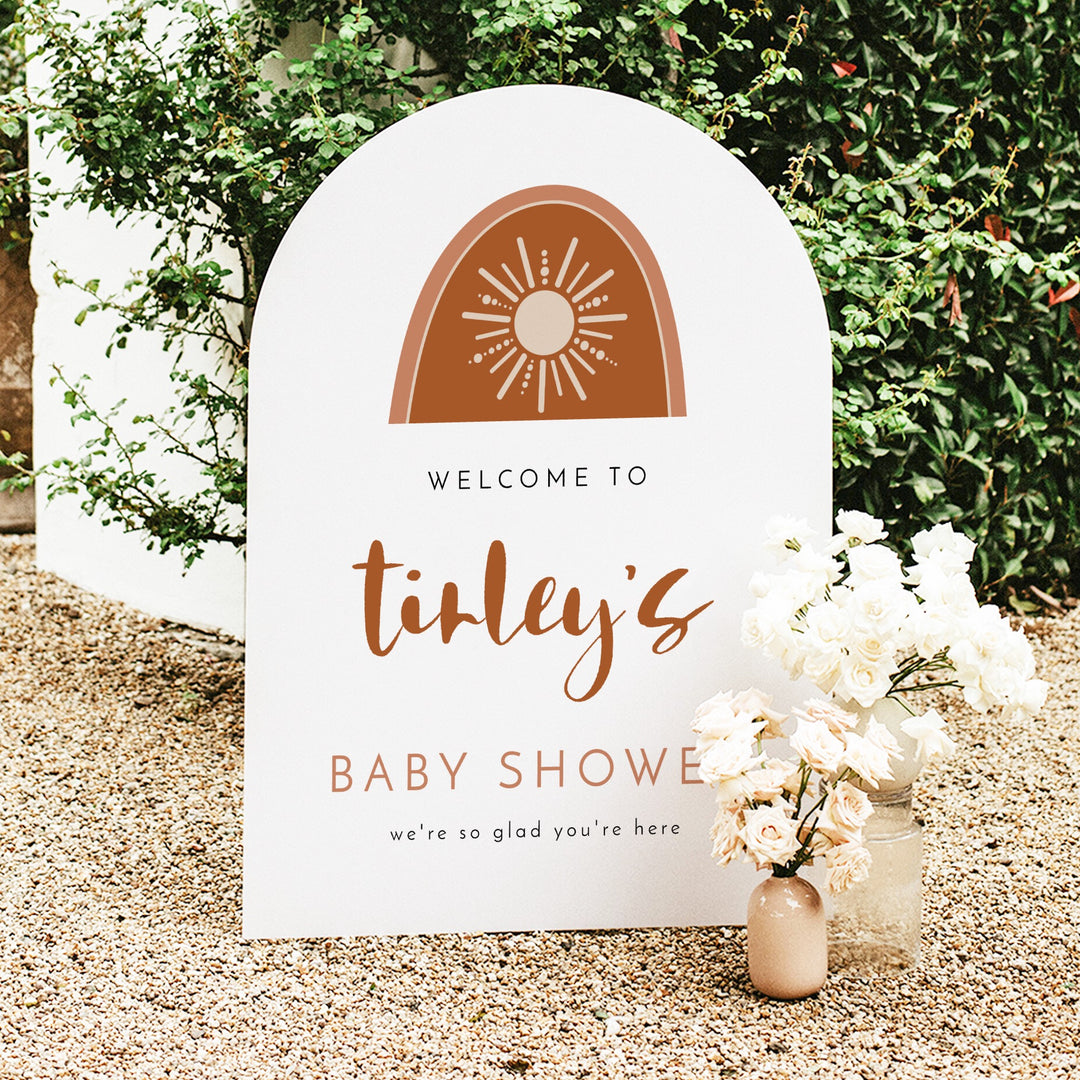 TINLEY Boho Sun Baby Shower Welcome Sign