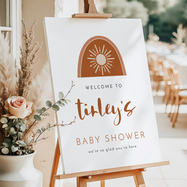 TINLEY Boho Sun Baby Shower Welcome Sign