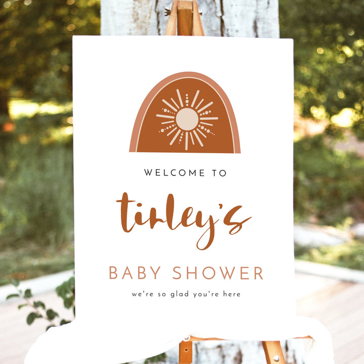 TINLEY Boho Sun Baby Shower Welcome Sign