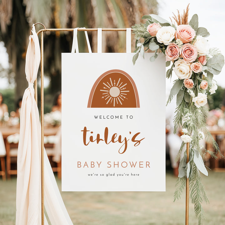 TINLEY Boho Sun Baby Shower Welcome Sign