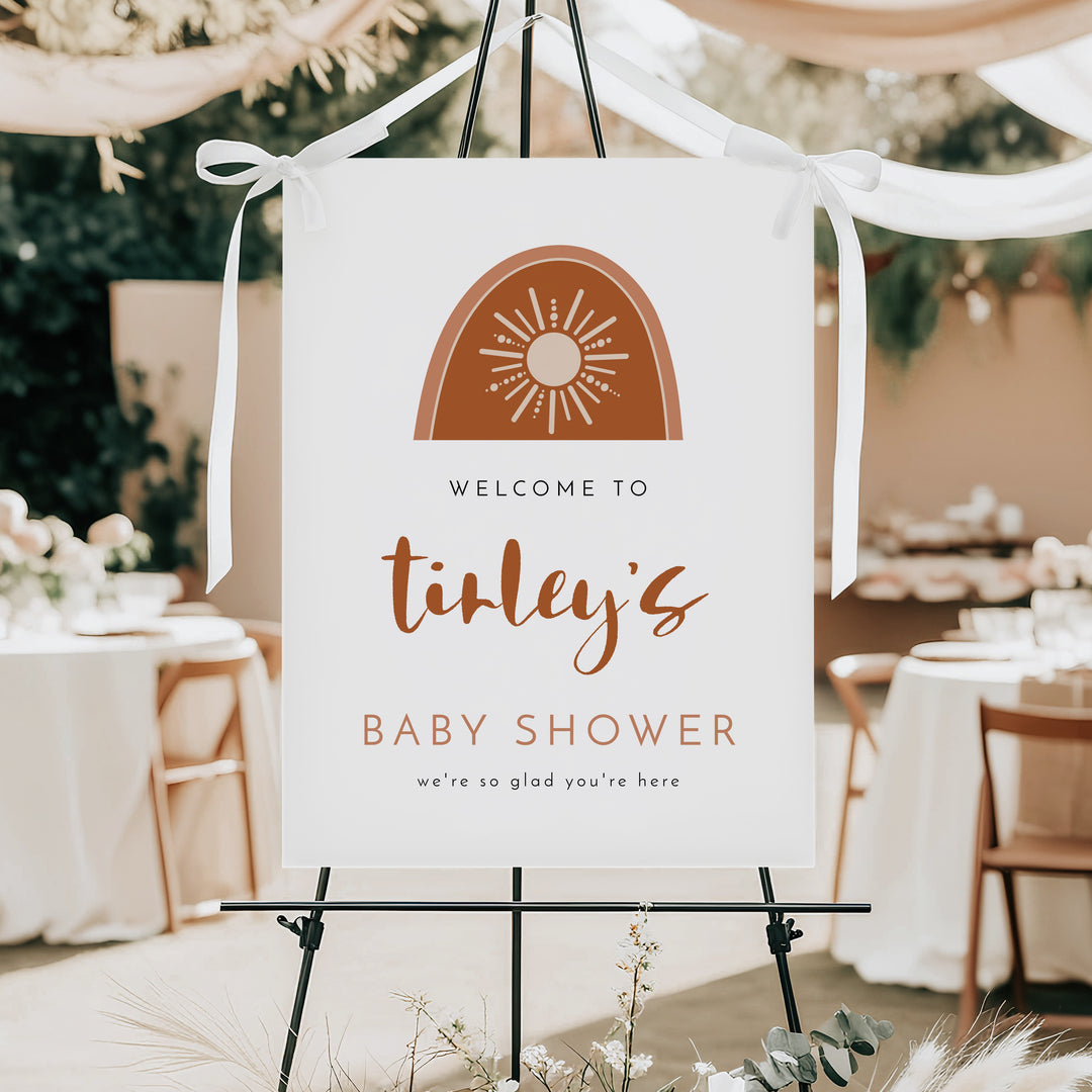 TINLEY Boho Sun Baby Shower Welcome Sign