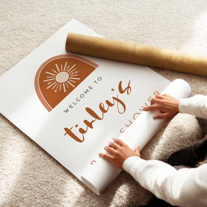 TINLEY Boho Sun Baby Shower Welcome Sign