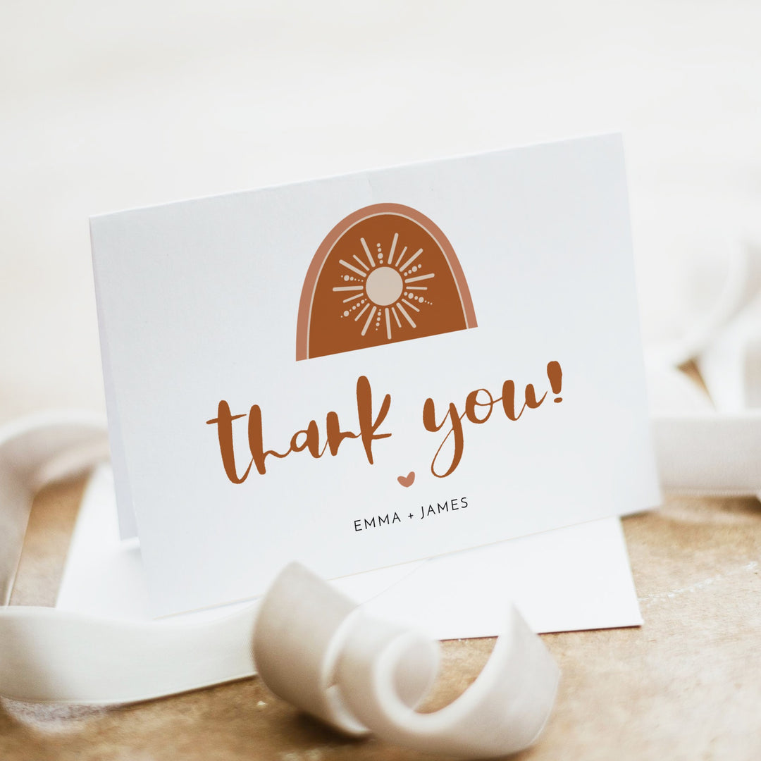 TINLEY Boho Sun Personalized Thank You Cards