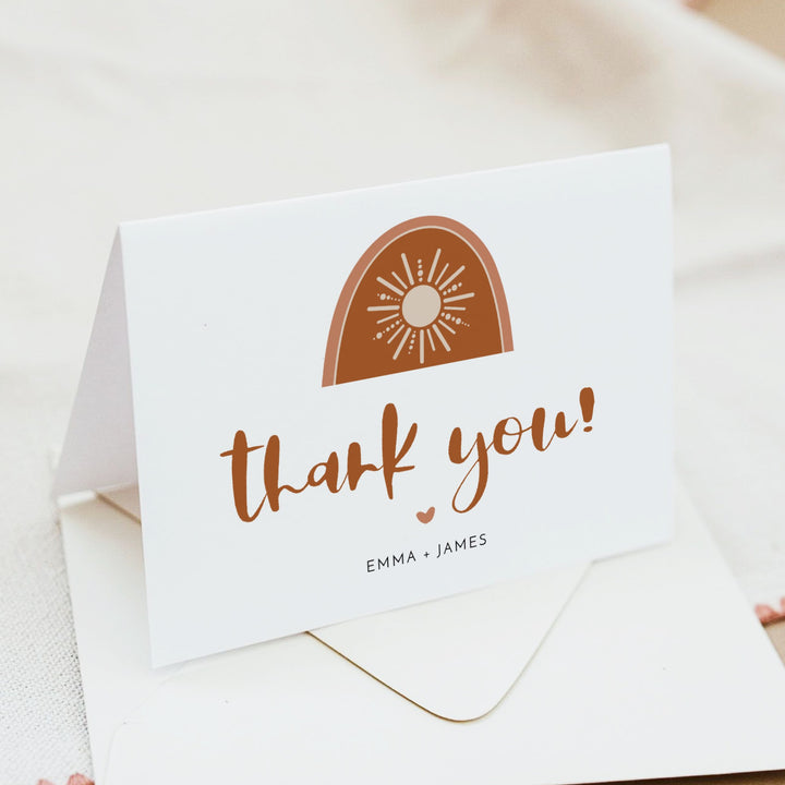 TINLEY Boho Sun Personalized Thank You Cards