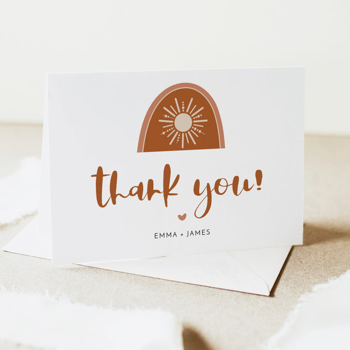 TINLEY Boho Sun Personalized Thank You Cards