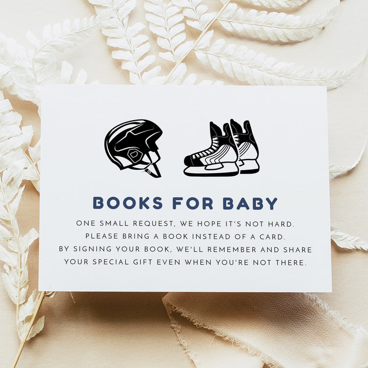 WAYNE Little Rookie Hockey Baby Shower Books for Baby Card Insert