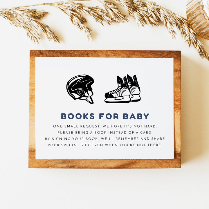 WAYNE Little Rookie Hockey Baby Shower Books for Baby Card Insert