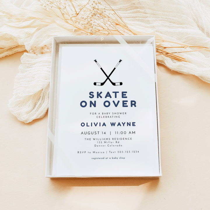 WAYNE Hockey Baby Shower Invitation