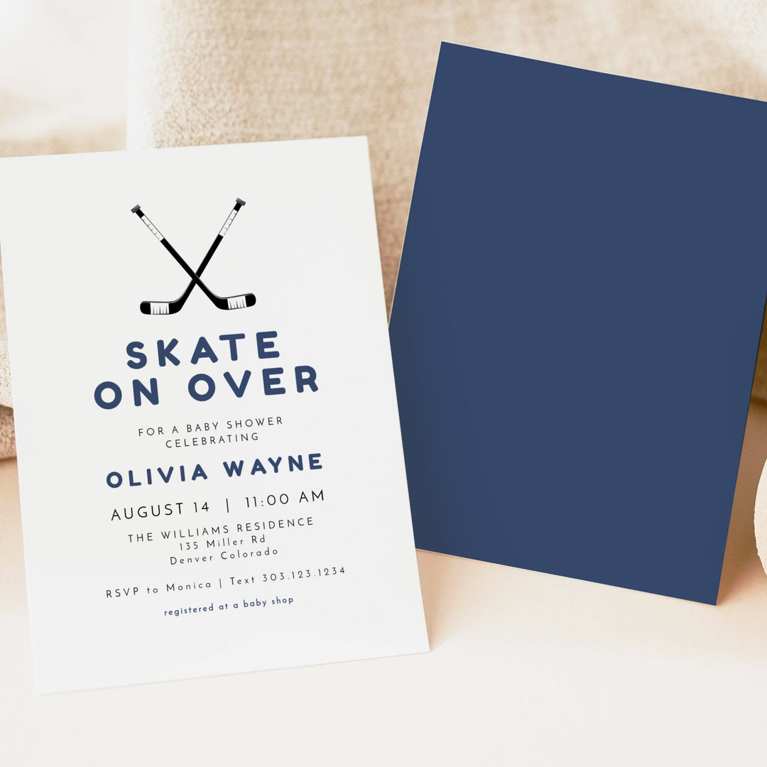 WAYNE Hockey Baby Shower Invitation
