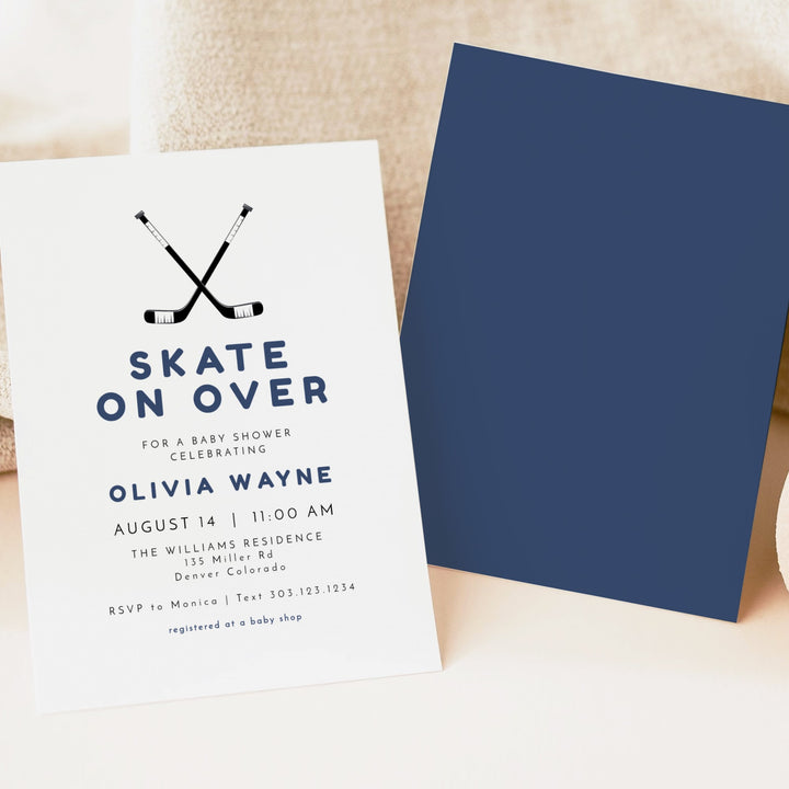 WAYNE Hockey Baby Shower Invitation