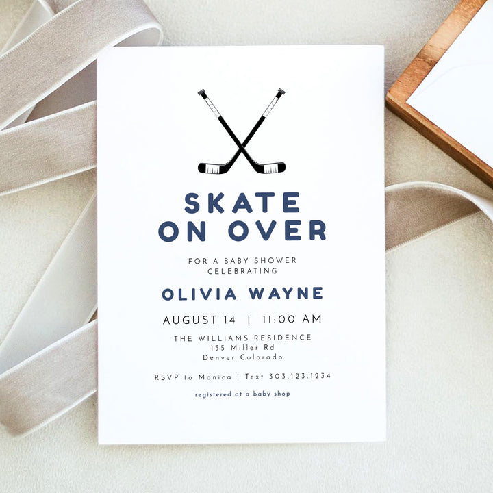 WAYNE Hockey Baby Shower Invitation