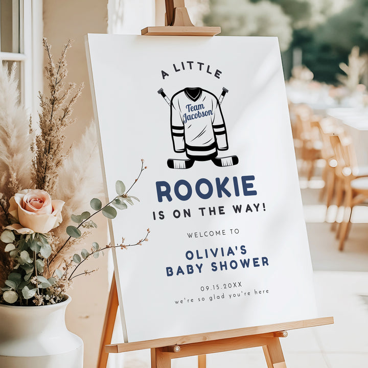 WAYNE Little Rookie Hockey Jersey  Baby Shower Welcome Sign