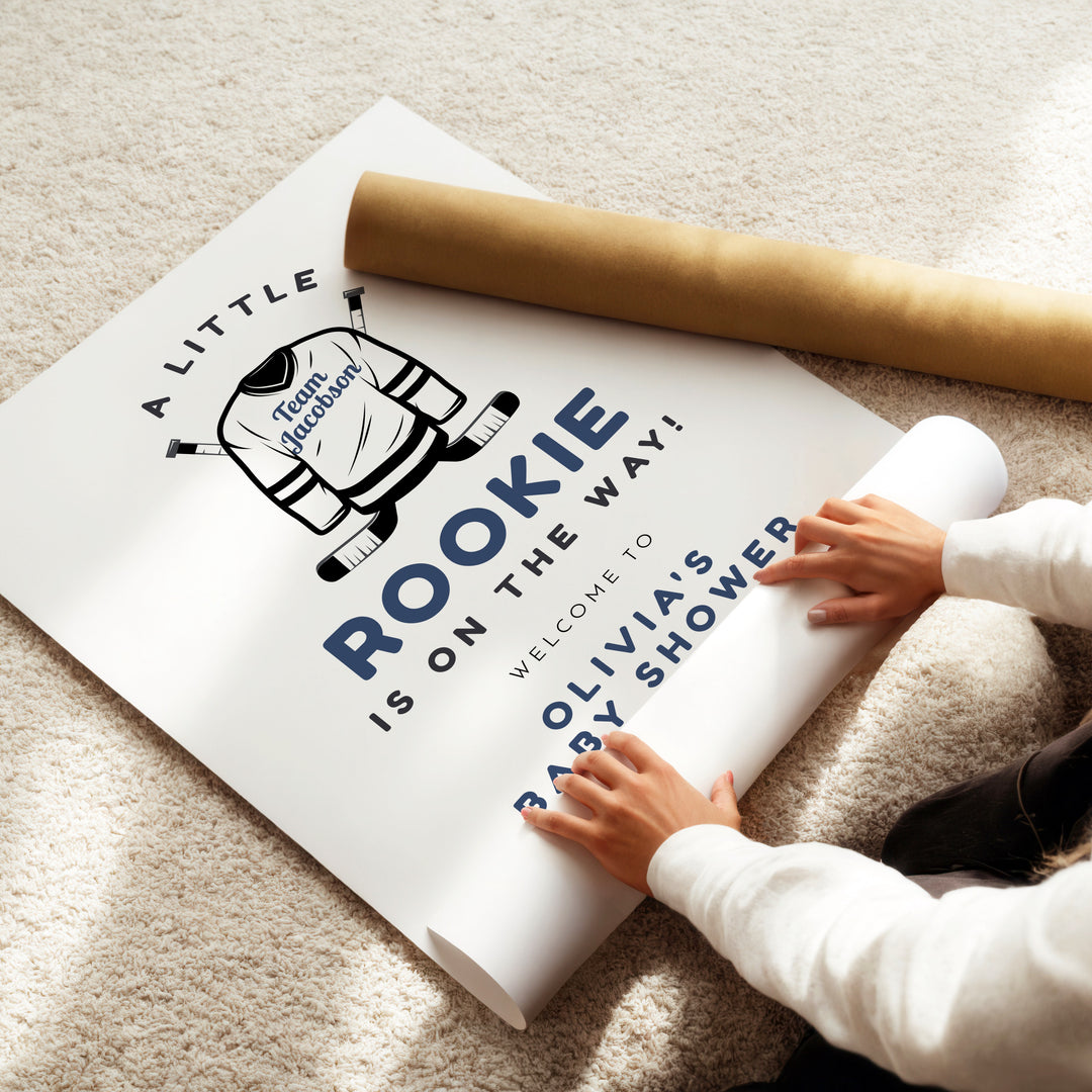 WAYNE Little Rookie Hockey Jersey  Baby Shower Welcome Sign