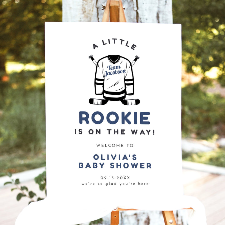 WAYNE Little Rookie Hockey Jersey  Baby Shower Welcome Sign