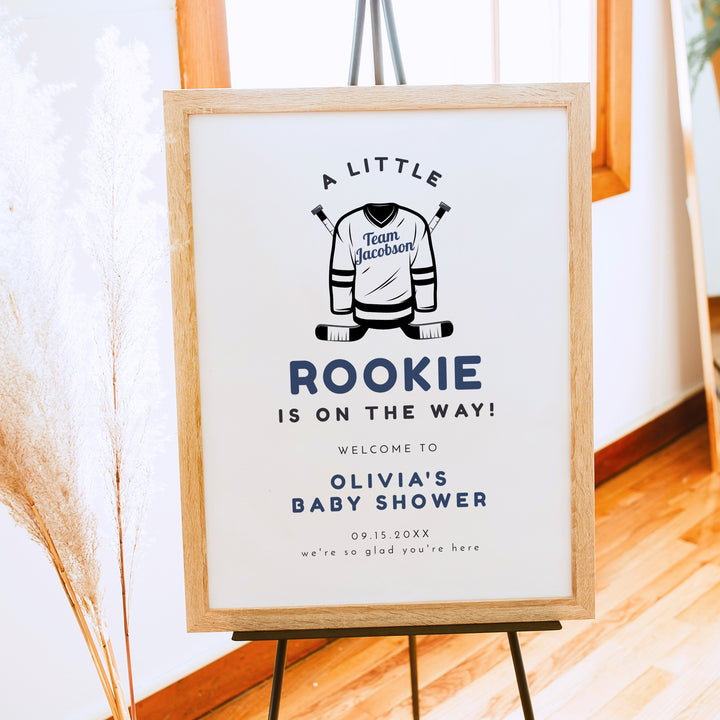 WAYNE Little Rookie Hockey Jersey  Baby Shower Welcome Sign