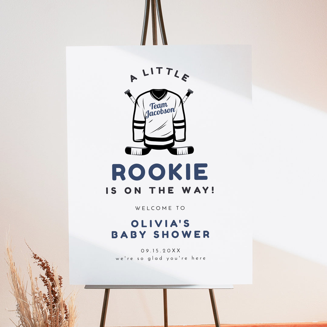 WAYNE Little Rookie Hockey Jersey  Baby Shower Welcome Sign