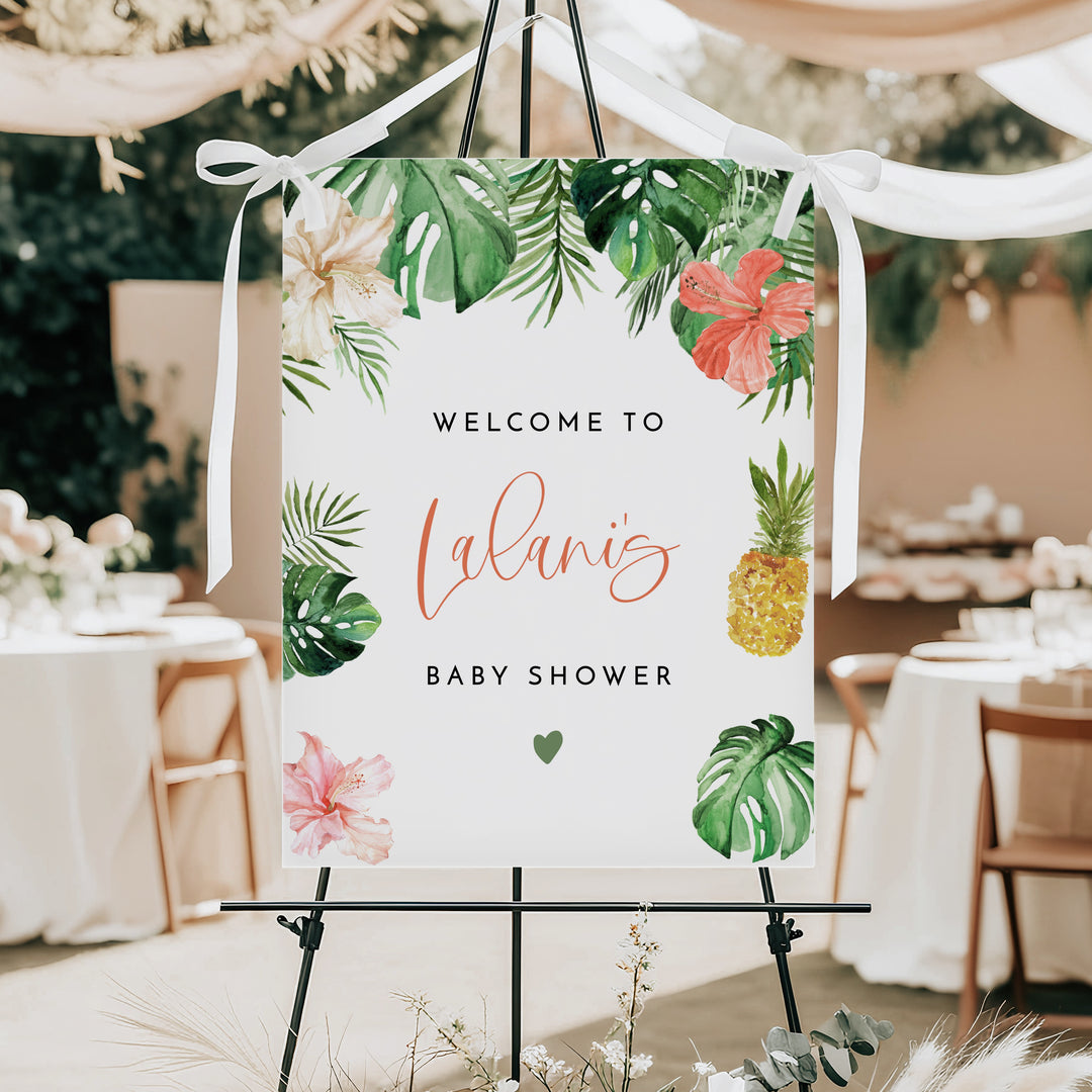LALANI Tropical Welcome Sign Baby Shower Welcome Sign