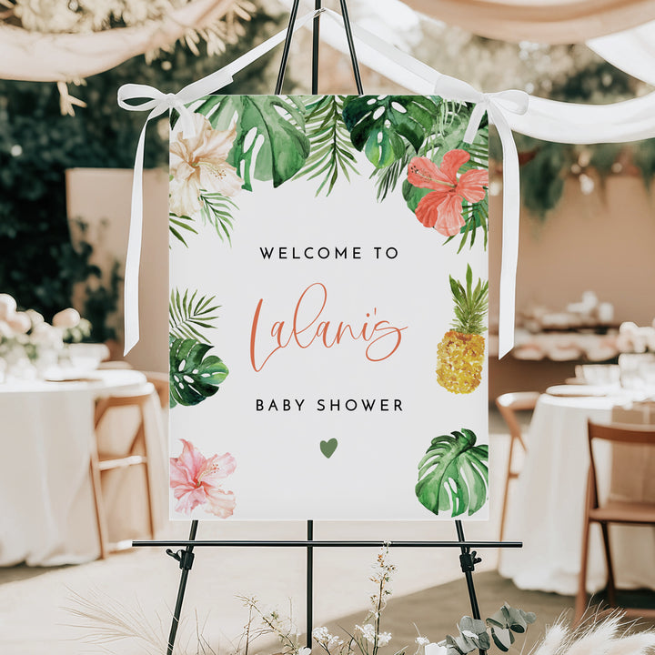 LALANI Tropical Welcome Sign Baby Shower Welcome Sign