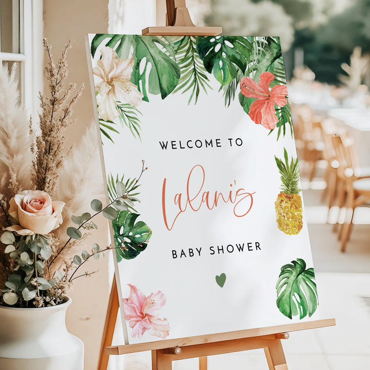 LALANI Tropical Welcome Sign Baby Shower Welcome Sign