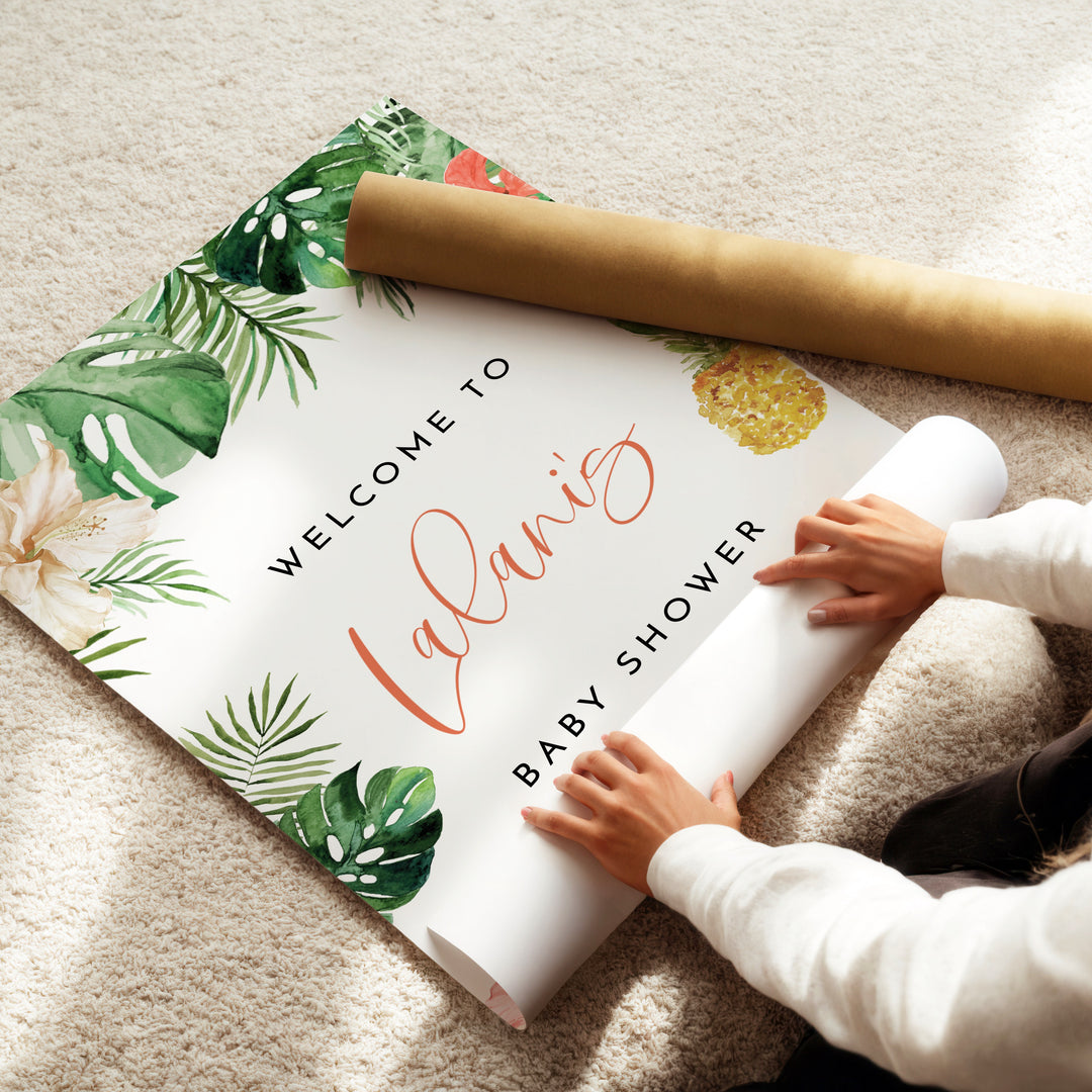 LALANI Tropical Welcome Sign Baby Shower Welcome Sign