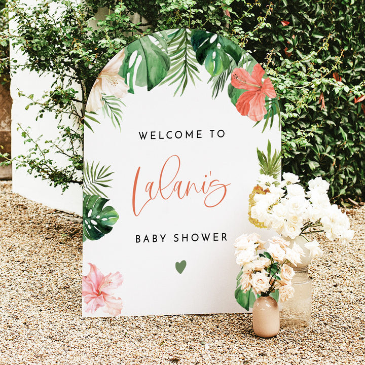 LALANI Tropical Welcome Sign Baby Shower Welcome Sign