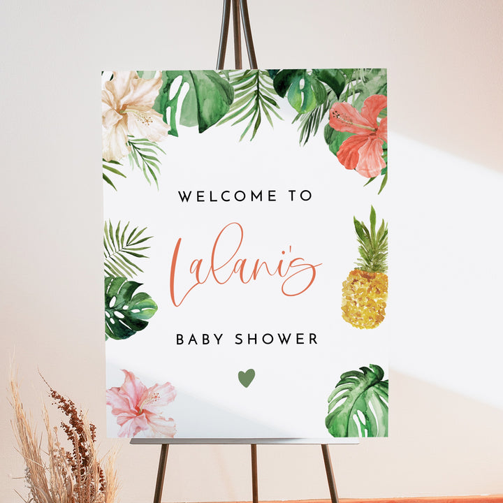 LALANI Tropical Welcome Sign Baby Shower Welcome Sign
