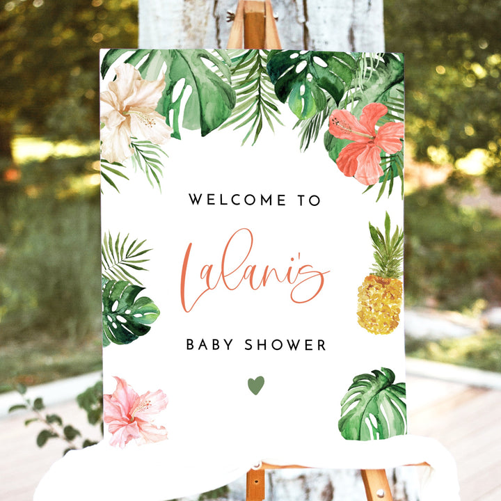 LALANI Tropical Welcome Sign Baby Shower Welcome Sign