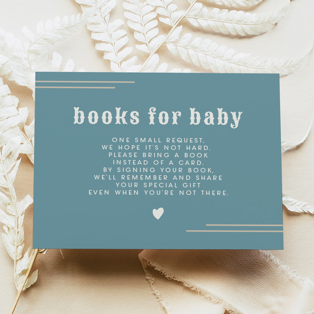 WYNONA Little Cowboy On the Way Blue Western Baby Shower Invitation Suite