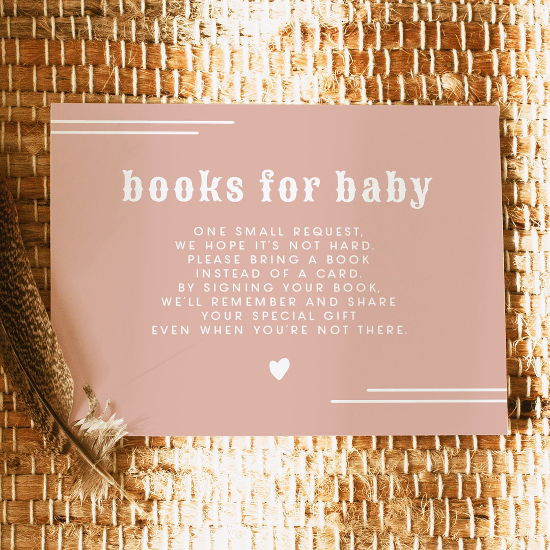 WYNONA A Little Cowgirl On the Way Baby Shower Books for Baby Invitation Insert Card