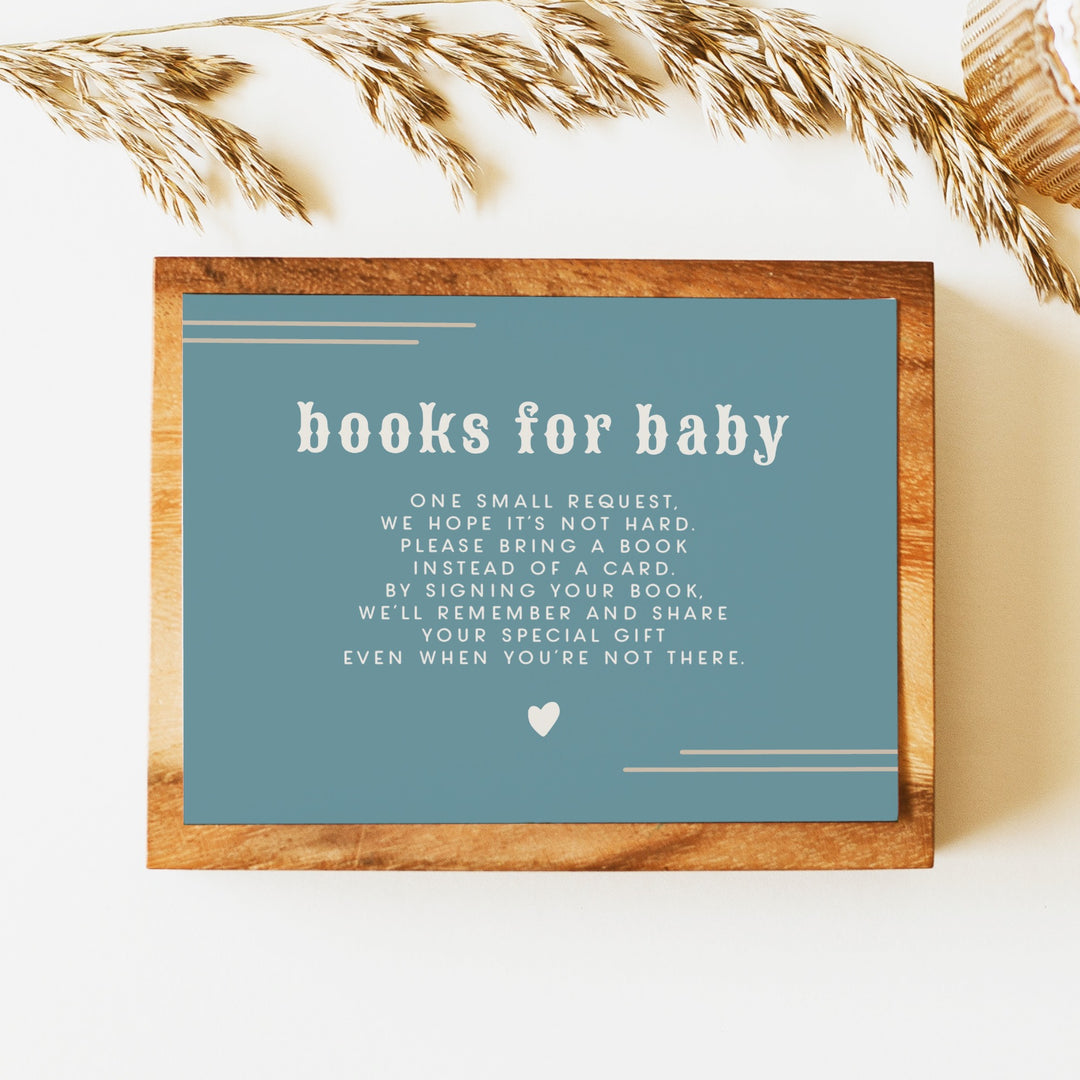 WYNONA A Little Cowboy On the Way Baby Shower Books for Baby Invitation Insert Card