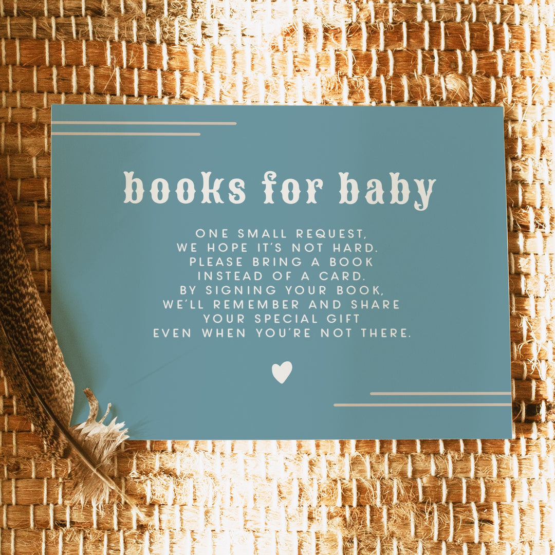 WYNONA A Little Cowboy On the Way Baby Shower Books for Baby Invitation Insert Card