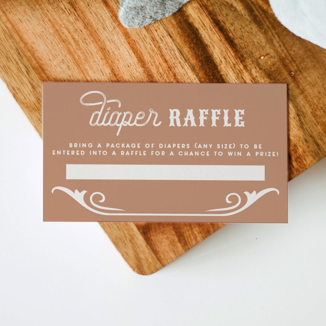 WYNONA Little Cowboy on The Way Blue Western Baby Shower Diaper Raffle Tickets