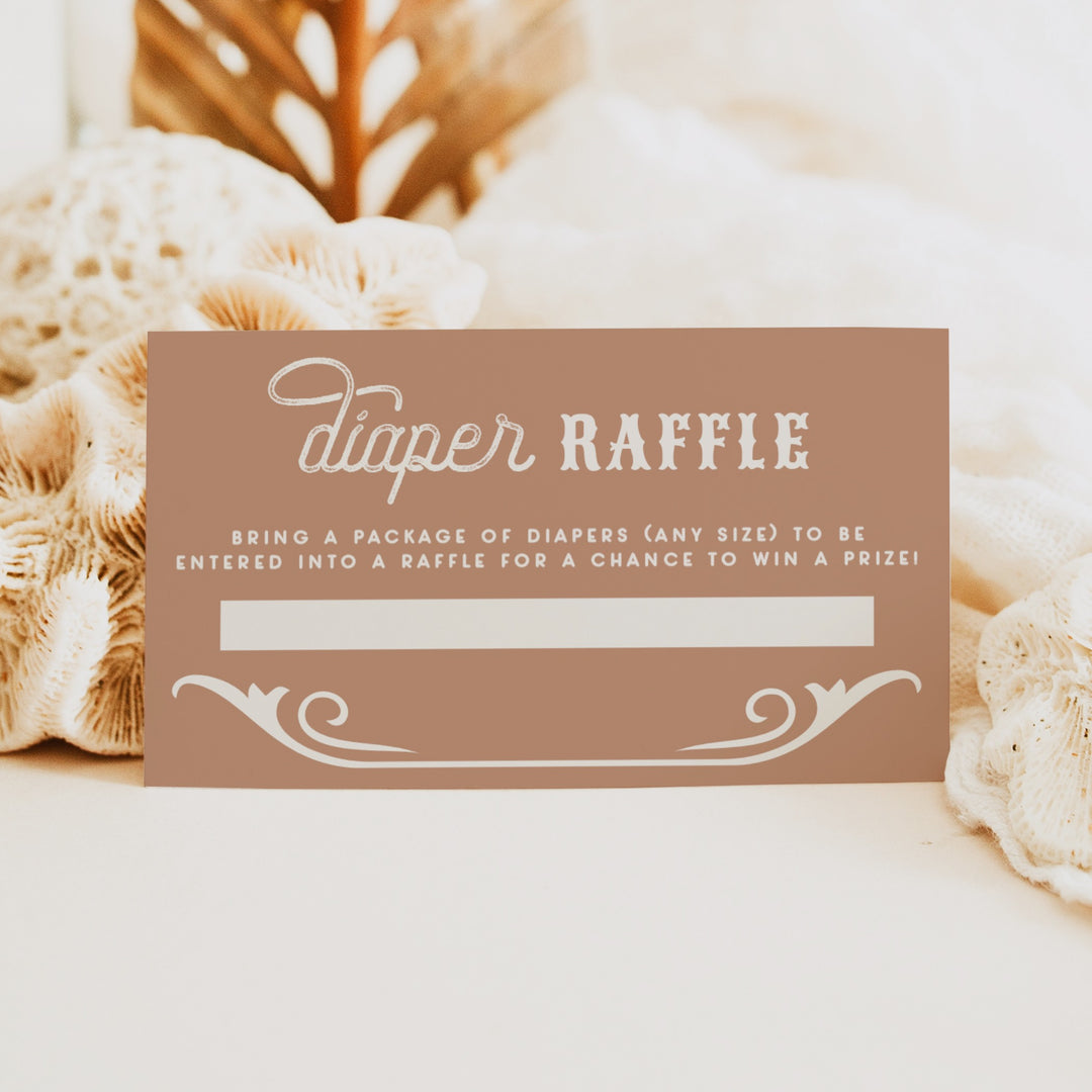 WYNONA Little Cowboy on The Way Blue Western Baby Shower Diaper Raffle Tickets