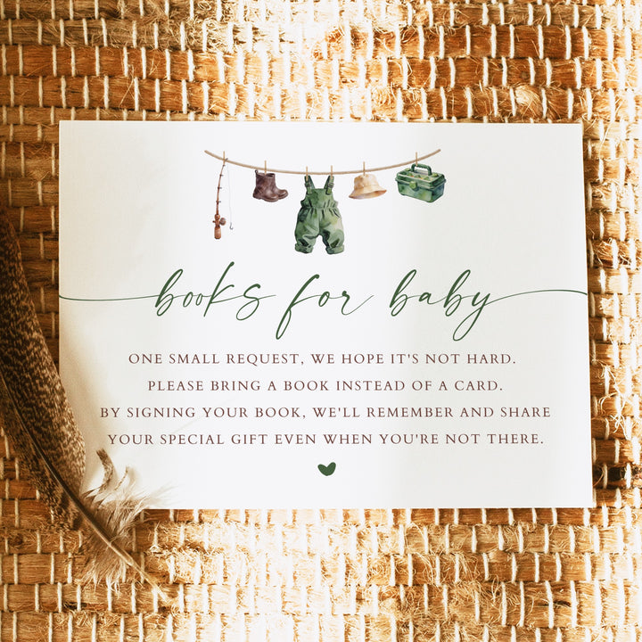 ZANDER A Little Fisherman On the Way Baby Shower Books for Baby Insert Card