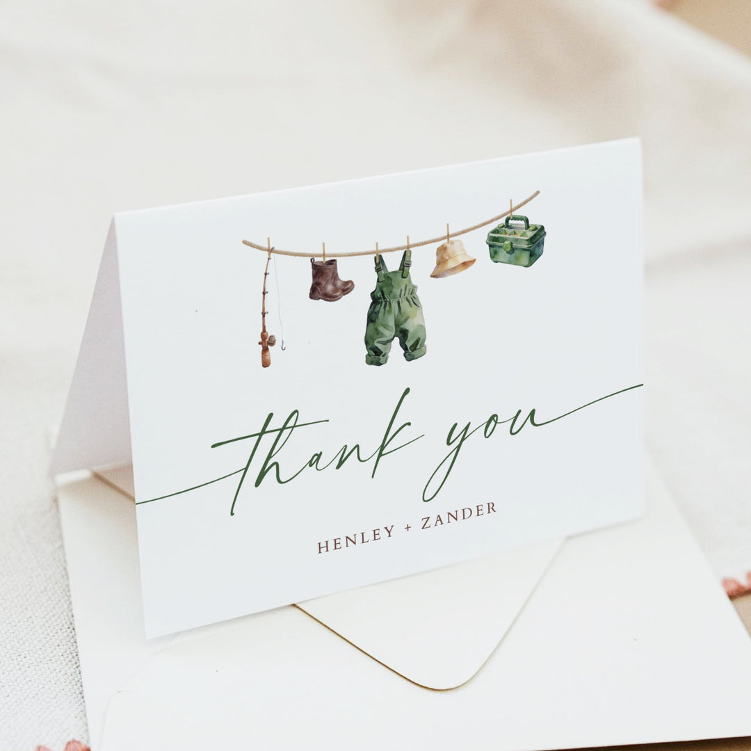 ZANDER Little Fisherman On the Way Thank You Cards