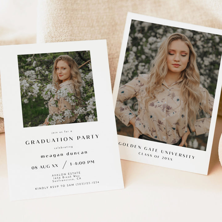 ZARA Minimalist Graduation Party Photo Invitation